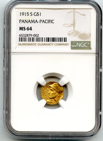 1915-S Pan Pac Gold Dollar G$1 NGC MS 64 Cover