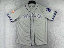 Colorado Rockies Baseball Jersey Mens Medium Gray Promotional #93 Polyester