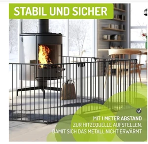 Verkaufe   BOMI Gitter Kamin Kinderschutz Milo bis 525 cm | XXL Tür: 75 cm - Bild 1 von 3