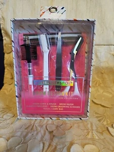 MY BEAUTY SPOT-NEW YORK-BROW DESIGN KIT-COMB/BRUSH,RAZOR,TWEEZERS,SCISSORS,BAG!! - Picture 1 of 3