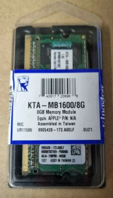 1X Kingston 8GB KTA-MB1600/8G 1600MHz 8GB DDR3 Memory - Apple MacBook Pro/Mac - Image 1 of 2