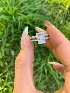 Diamond Engagement Ring VVS2 D Radiant Cut 2 Carat Lab Created IGI Sparkling - Picture 1 of 10