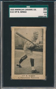 1921 E121 AMERICAN CARAMEL CO. - IVY B. WINGO - SGC 20 FR 1.5 (SVSC)