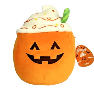 Squishmallow "Lester" The Orange Pumpkin Latte 8" Halloween Edizione Speciale Nuovo con etichette - Foto 1 di 15