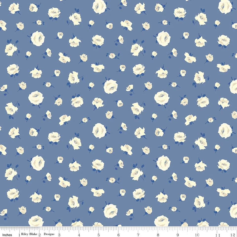 Edredón de algodón 1/4 yarda 9x42 Liberty telas espectáculo de flores paseo costero Mary Rose A Foto 1 de 1