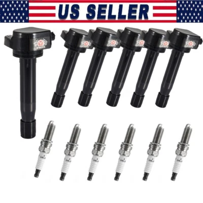 6X Ignition Coils + 6X Spark Plugs Kit for 2011-2017 Honda Odyssey UF-603 5C1681 - Image 1 of 4