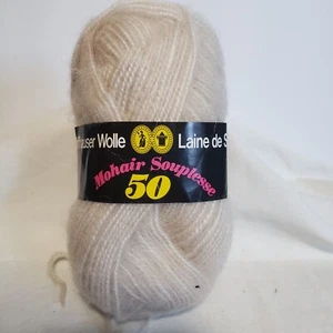 Schaffhauser lana mohair souplesse 50 madeja crema blanca 50 g acrílico mohair - Imagen 1 de 3