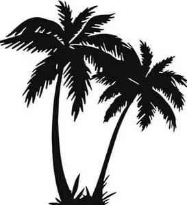 Vinyl Decal- Palm Tree Palms Vacation (Pick Size & Color) Car Sticker - Imagen 1 de 1