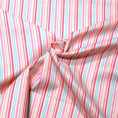 Pink, White, Blue Thin Stripe, Storybook IV Collection by Windham, Cotton,33"L - Image 1 of 2