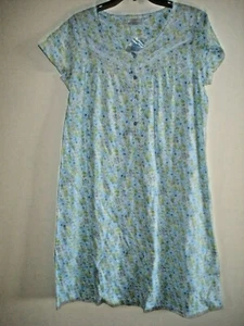 Ladies NIghtgown Blue Floral   Size Small  Fundamentals - Picture 1 of 2