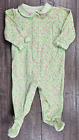 Baby Girl Clothes Vintage Carter's 6 Month Green Floral Footed Outfit