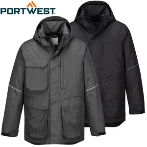PORTWEST Parka Jacket Waterproof Thermal Insulated Quilt Lined Winter Coat KX360 - Picture 1 of 15