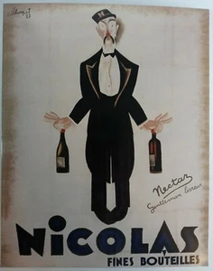 Vintage Nicolas Nectar Fines Bouteilles Glossy Poster Print 8x10 - Picture 1 of 5