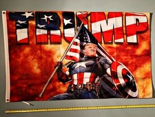 DONALD TRUMP FLAG *FREE SHIP USA SELLER!* CAPTAIN AMERICA 2020 Sign Poster 3x5"