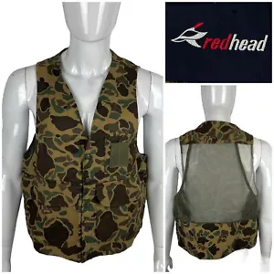 Redhead Vest Mens Large Green Camouflage Hunting Shooting Made In Japan Vintage - Picture 1 of 9