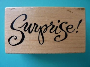 Surprise! Single Word Phrase E-2321 PSX Rubber Stamp - Picture 1 of 2