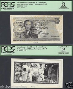 Luxembourg 20 Frank 20-3-1971 Photographic proof Face and Back - Picture 1 of 2