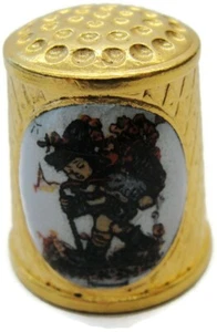Thimble M.J. Hummel Hiking Child Gold Plated - Picture 1 of 7