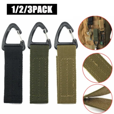 Mosquetón táctico Mochila Gancho para llaves Molle Nylon Correas Cinturón Hebilla Exterior EE. UU. Foto 1 de 4