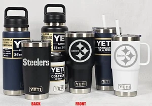Pittsburgh Steelers YETI Laser Engraved Tumblers, Mugs, Can Colsters and Bottles - Picture 1 of 3