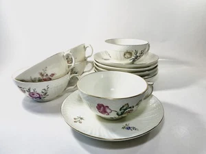 6x Royal Copenhagen Frijsenborg Tea Cups & Saucers 1551 Danish - Picture 1 of 12