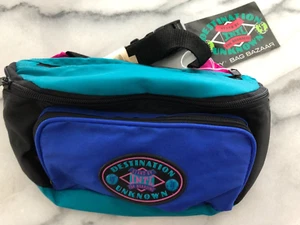 Borsa marsupio vintage anni 80 nuova con etichetta destinazione sconosciuta colori vivaci bag bazar WOW - Foto 1 di 2