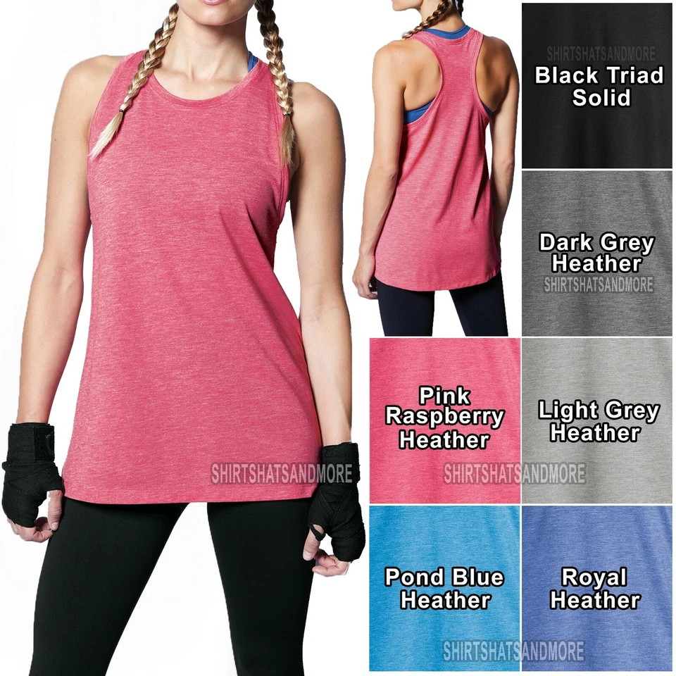 Ladies Plus Size Racerback Tank Top Moisture Wicking TriBlend Womens XL 2X 3X 4X - Image 1 of 1
