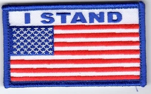 American Flag I STAND - 2.5" x 3.5" gancho y bucle parche de 2 piezas - Imagen 1 de 1