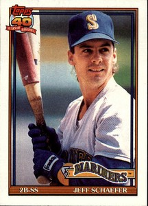 1991 Topps Seattle Mariners Baseball Card #681 Jeff Schaefer