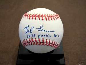 BOB LEMON 1978 YANKS WS HOF INDIANS SIGNED AUTO VINTAGE OAL BASEBALL JSA BEAUTY - Picture 1 of 3