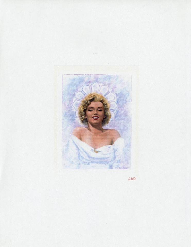 Estampilla postal ensayo Marilyn Monroe obra de arte prueba 8,5"x11" Foto 1 de 1