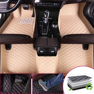 Custom Car Floor Mats for Infiniti Q50 Sport 2014-2019 Luxury Leather Beige - Picture 1 of 7