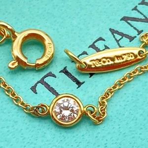 Tiffany & Co. by the Yard 1P Diamond Bracelet 0.1c Gold 6 3/4" 0.9g - Picture 1 of 19
