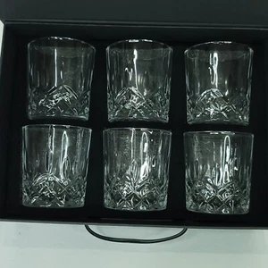 Robert Irvine Whiskey Glasses Set of 6 Crystal Etched Rock Scotch Lowball NEW - Picture 1 of 5