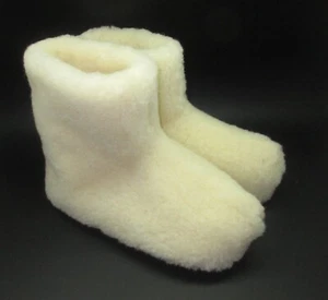 HAUSSCHUHE HÜTTENSCHUHE [ 36 - 47 ]HÜTTENSCHUH HAUSSCHUH PUSCHEN SCHAFFELL WEIß - Bild 1 von 2