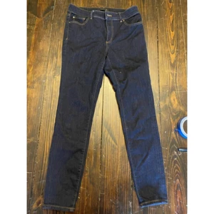 Ann Taylor Damen Curvy Fit Slim Skinny Jeans Blau Stretch Dark Wash Denim 6 - Bild 1 von 6
