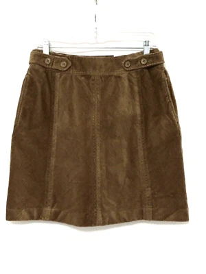 Falda Charter Club para mujer talla 6 Ashbury marrón pana control abdomen Foto 1 de 4