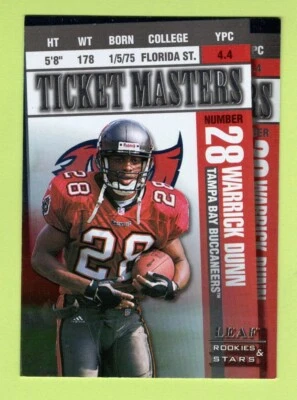 1998 Leaf Rookies and Stars Ticket Masters #11 Warrick Dunn Trent Dilfer /2500 - Image 1 of 2