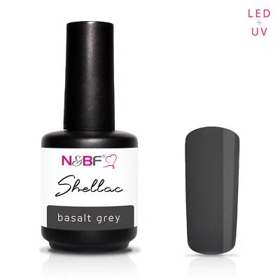 N&BF Shellac LED + UV Gel Nagellack kratzfest & splitterfest | Basalt Grey - Bild 1 von 4