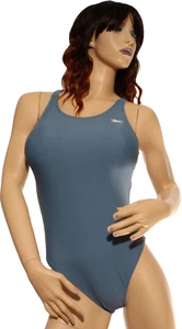 Reebok Women's High Neck Athletic One Piece Swimsuit Slate Blue Size S - Picture 1 of 2