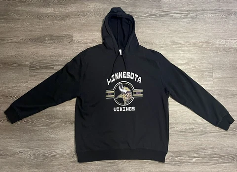 Minnesota Vikings Hoodie Mens Size 2XL Black NFL Football Sweatshirt Pullover Cover