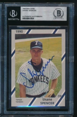 1990 Diamond Cards Tampa Yankees Shane Spencer signed auto BAS BECKETT crisp sig - Image 1 of 2