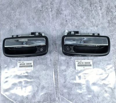Par de manijas de puerta exteriores cromadas negras OEM para Toyota Tacoma 1995-2004 Foto 1 de 2