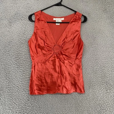 Studio M Babydoll Y2K Top Womens Small Red Beaded Sleeveless Blouse Romantic - Image 1 of 4