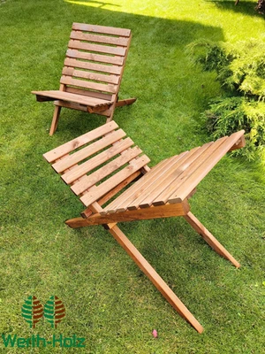 Valencia 2er-Set Gartenstühle Balkonstühle Garten Holz 2 Stück Erle Werth-Holz - Bild 1 von 4