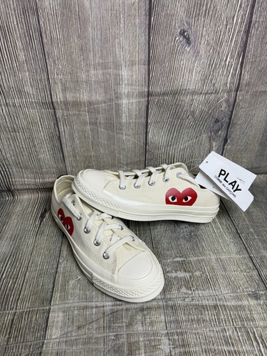 Converse x Comme Des Garçons Heart scarpe da ginnastica beige 4 uk nuove con scatola 4uk sneakers donna