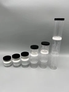 Barattoli di conservazione trasparenti in plastica PET 1000 pezzi con coperchi lucidi Boreseal - da 50 ml a 500 ml - Foto 1 di 24