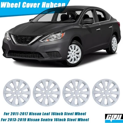 16" Hubcap White Lacquer Wheel Covers For Nissan 2013-2019 Sentra 2011-2017 Leaf - Изображение 1 из 4