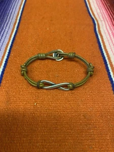 James Avery Infinity-Halterung im Ruhestand Sterlingsilber & braunes Leder 7,5 Zoll Länge - Bild 1 von 5