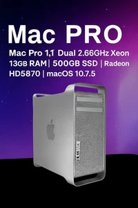 Mac Pro 1,1 | Dual 2.66GHz Xeon | 13GB RAM| 500GB SSD|Radeon HD5870|macOS 10.7.5 - Picture 1 of 6